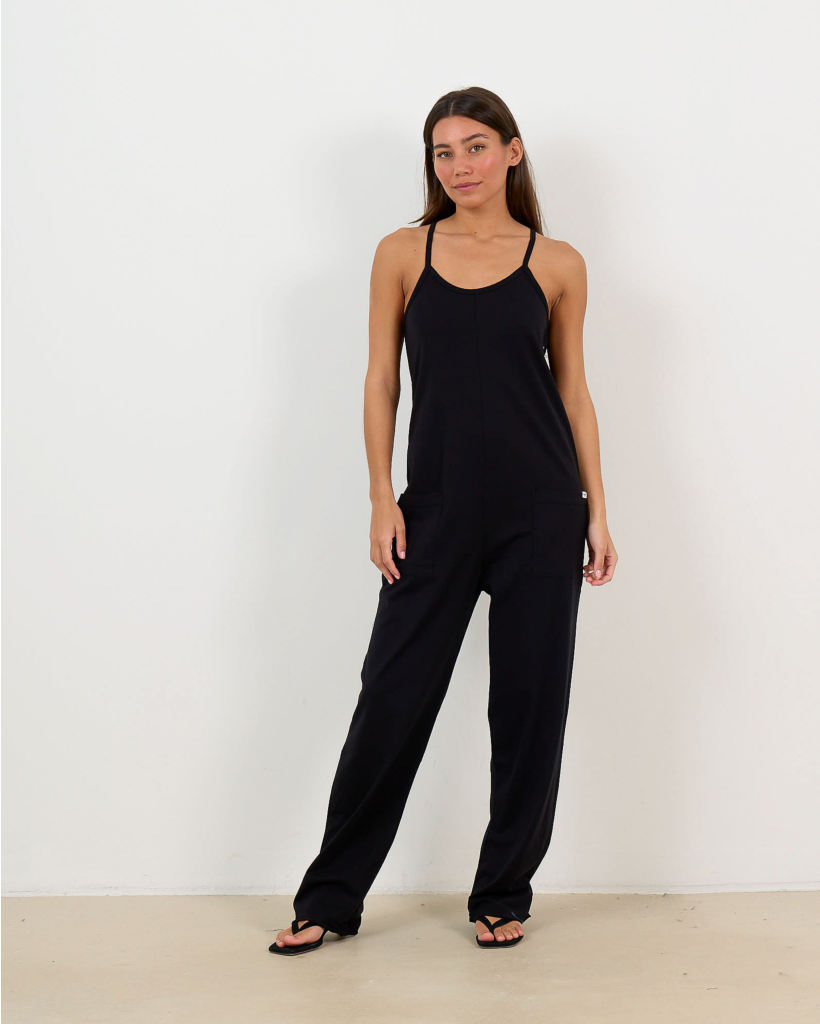 Black Spaghetti-Strap Jumpsuit