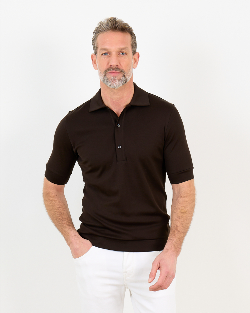 Polo Shirt Short Sleeve Brown-Black