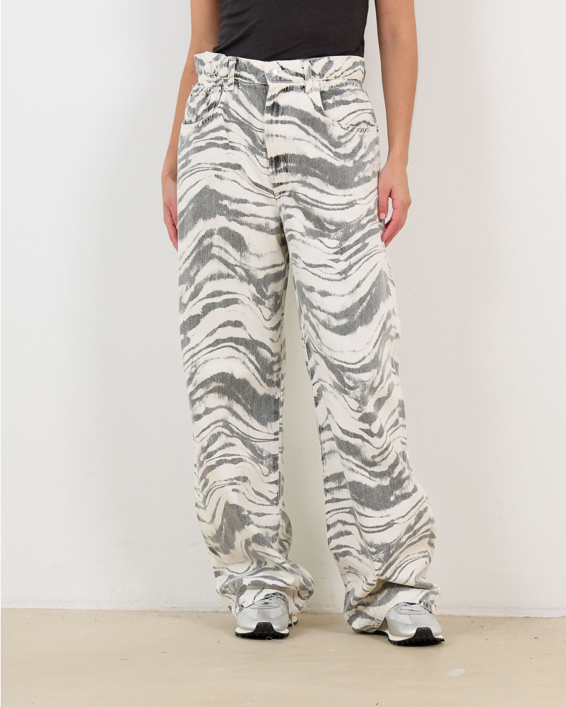 Lyonne Jeans Relaxed Fit Zebra Ecru