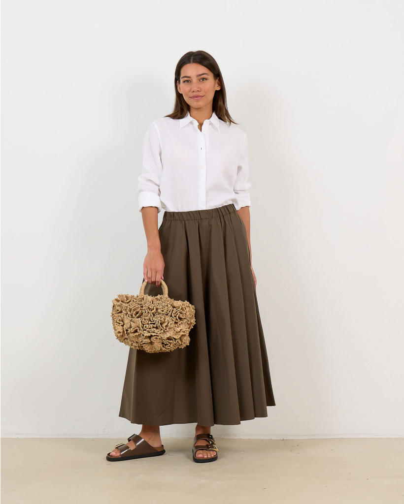 White Linen Long-Sleeve Blouse