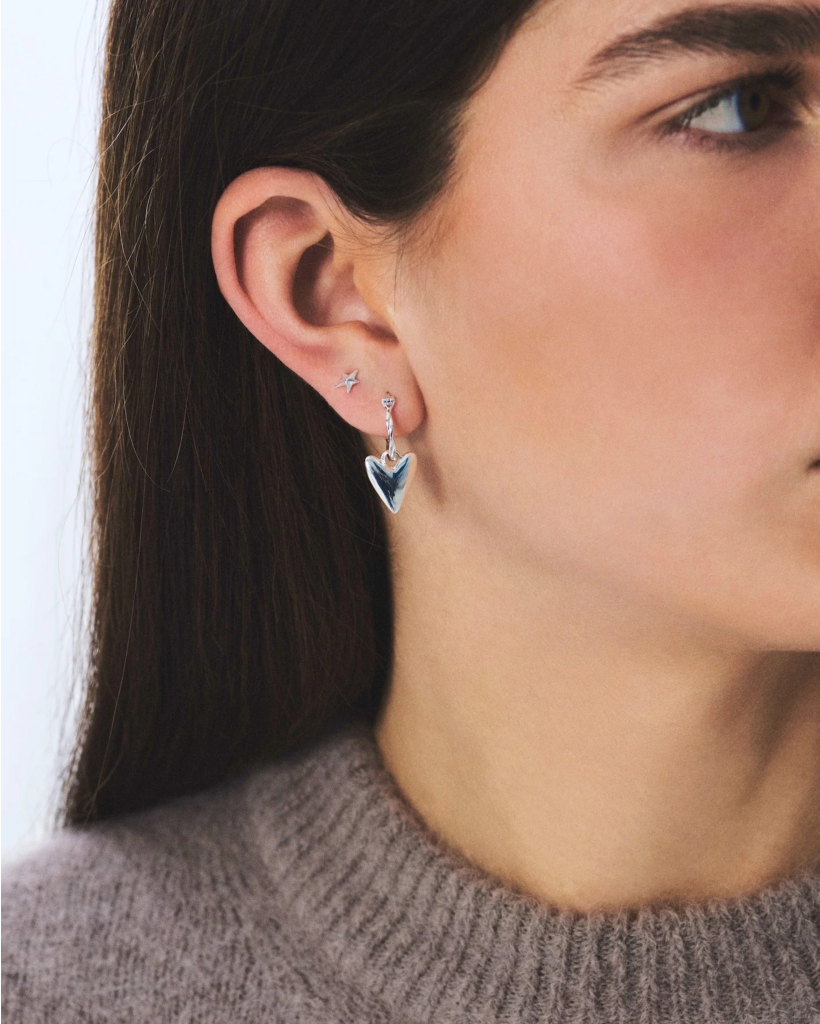 Single Lonely Star Stud Silver