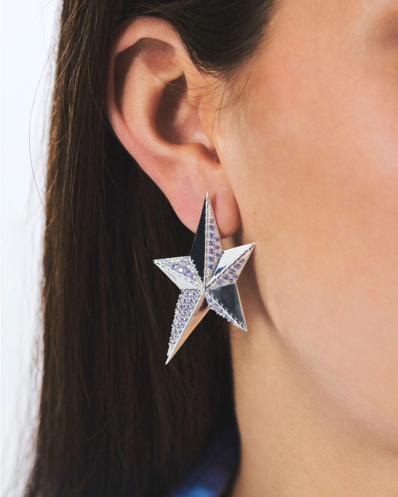 Single Interstellar Stud Silver