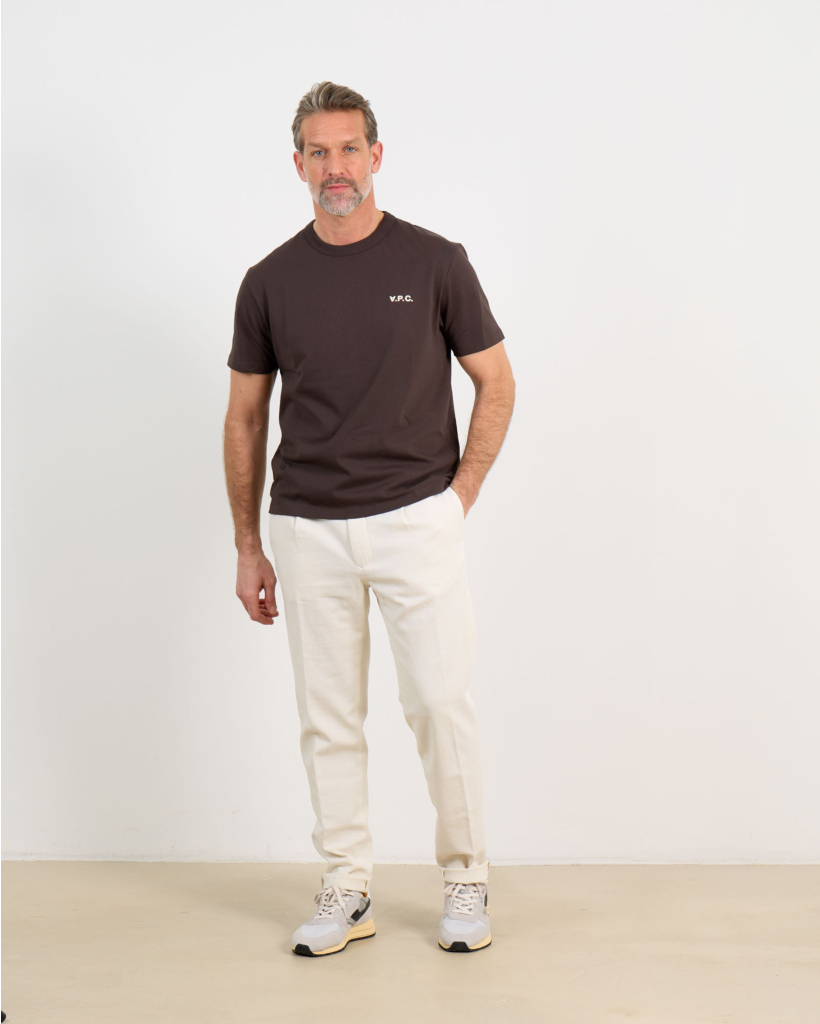 TCA short-sleeved T-shirt BROWN/ECRU