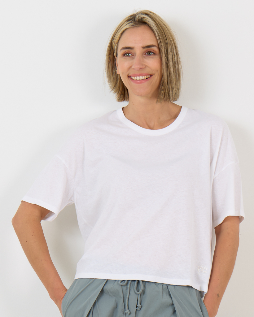 White round-neck T-shirt