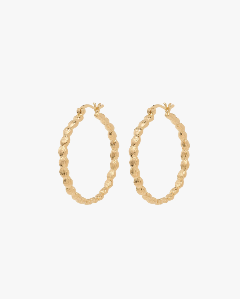 Large Madeleine Hoop Earrings Gold Plated