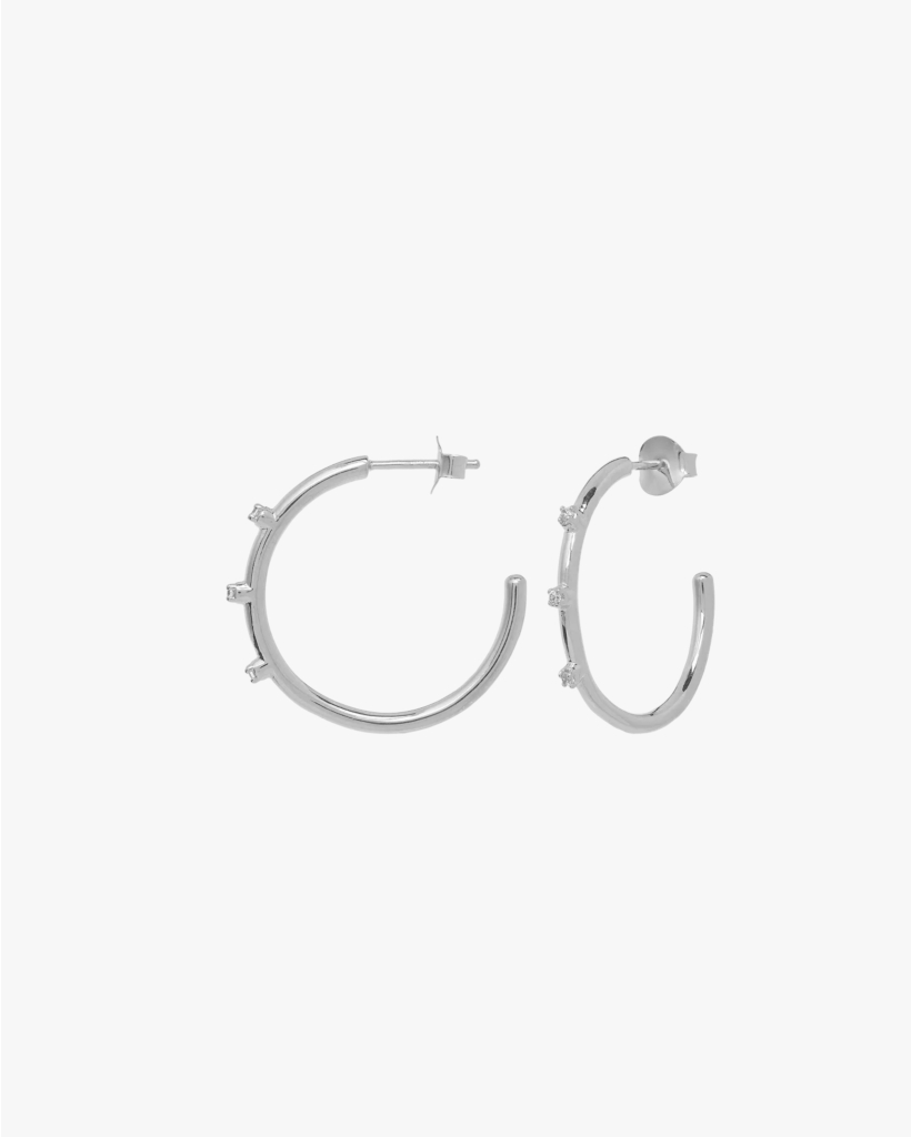Medium Lumière Hoop Earrings Silver