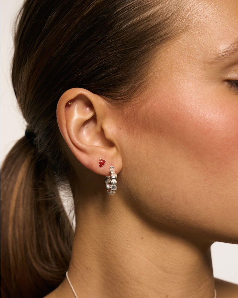 Single Lolita Heart Stud Silver