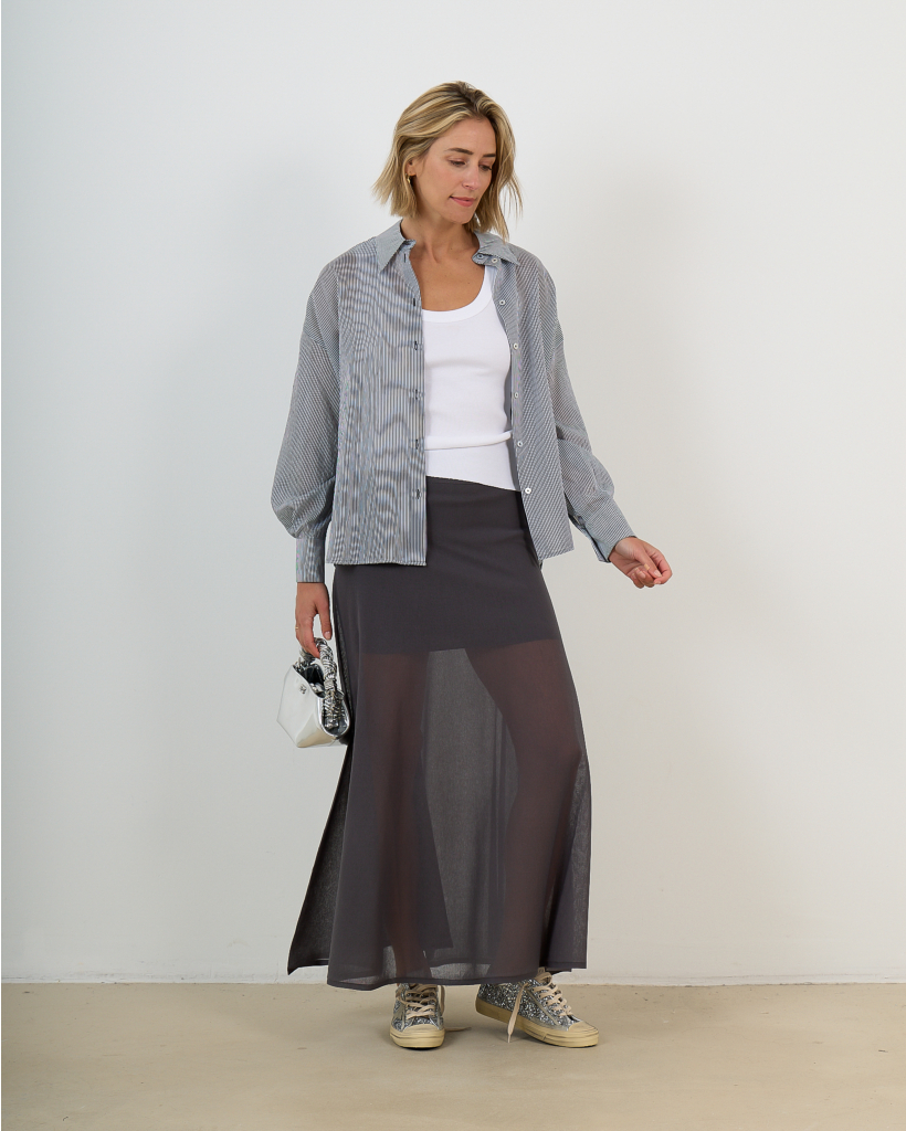 Tensya Knitted Maxi Skirt Anthracite