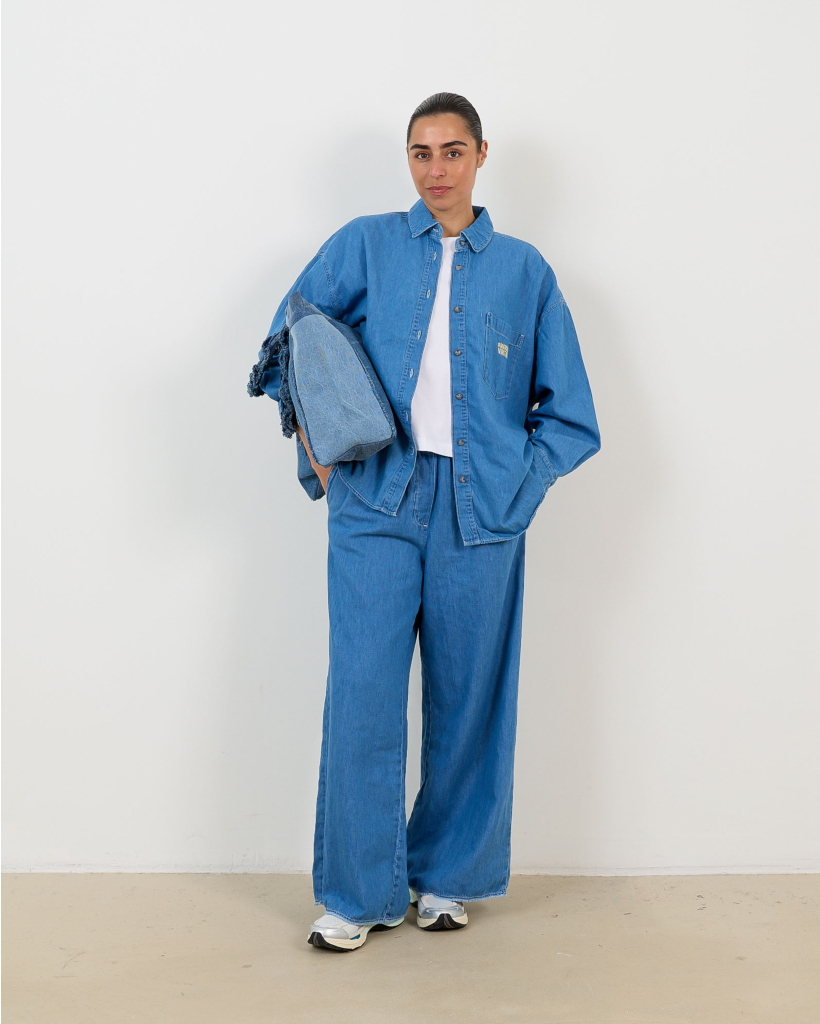 Izeway Denim Trousers with Logo - Blue