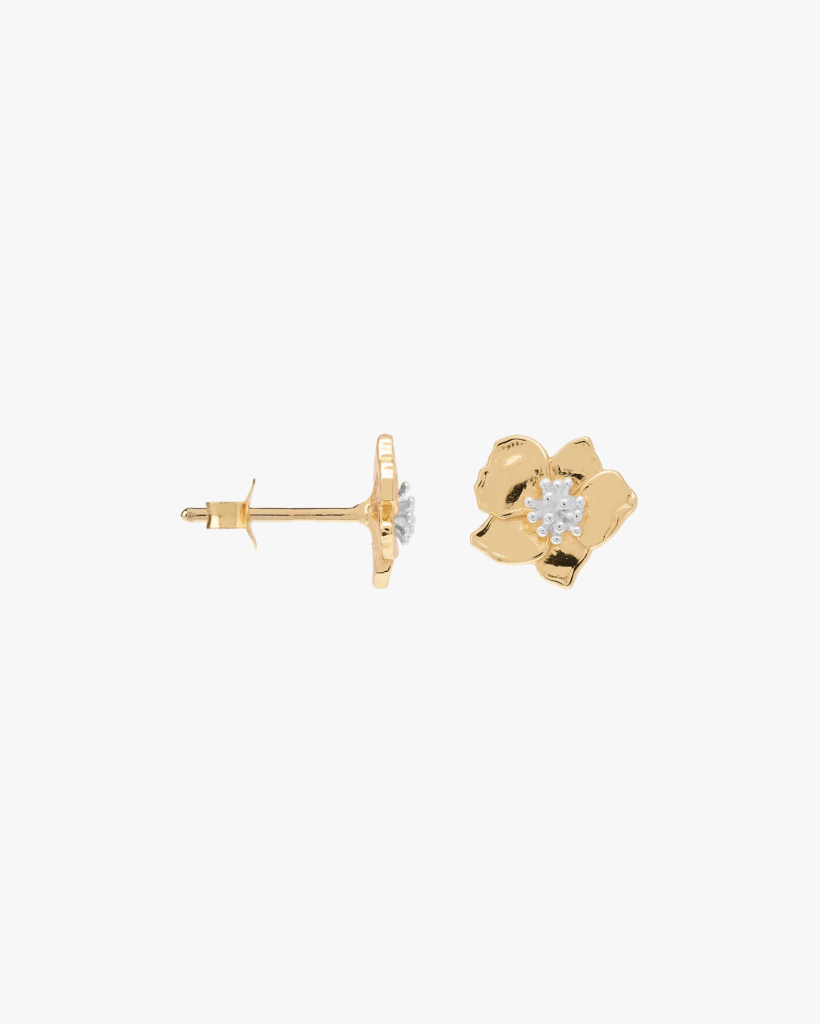 Single Fiorita Gold-Plated Stud