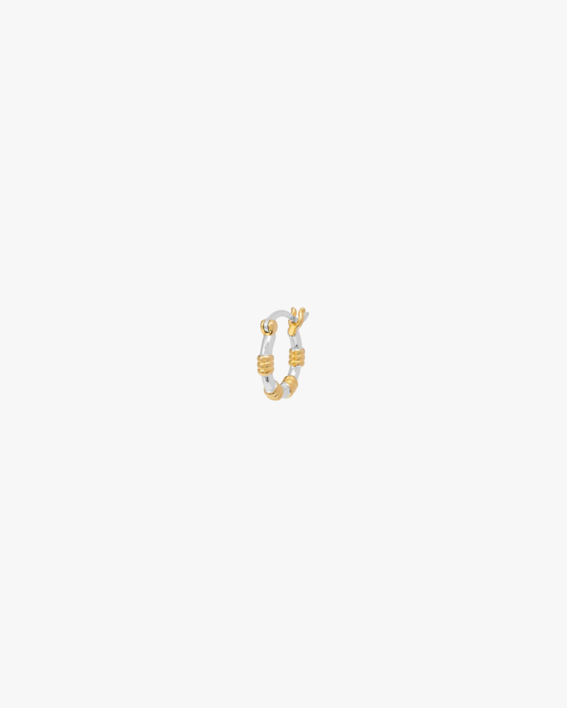 Single Dual Ring Earring Silver