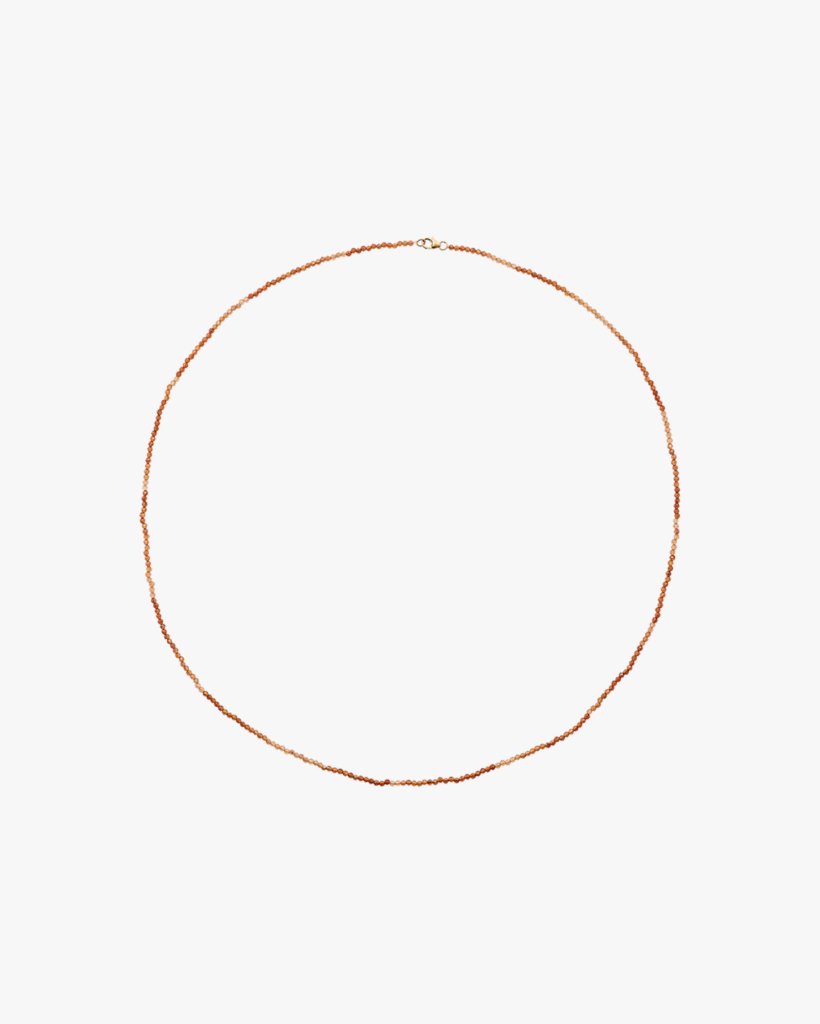 Hessonite Gemstone Necklace Gold Brown - 70cm