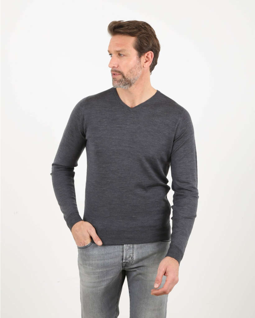 Sweater v-neck anthra