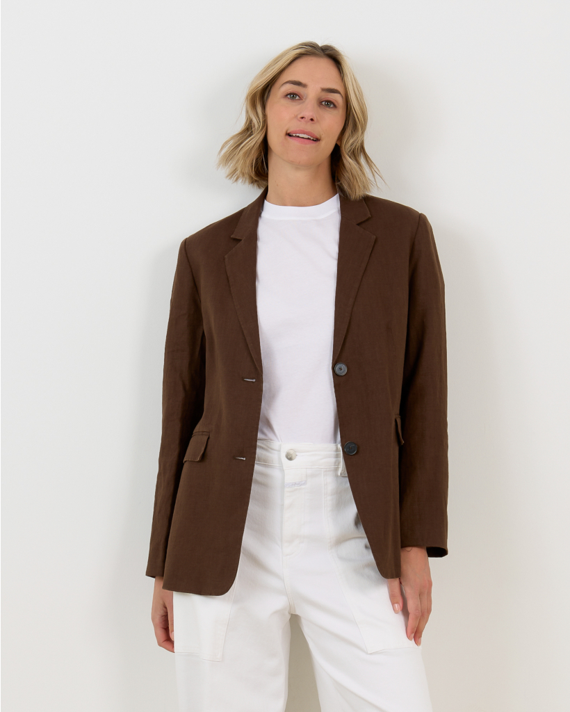 Chocolate Linen Blazer