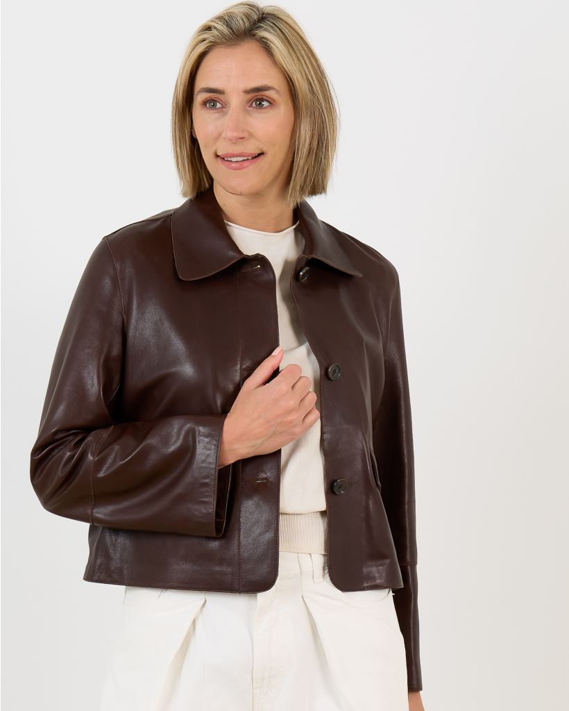 FEM Vintage Vegetable-Tanned Leather Jacket Mud Brown
