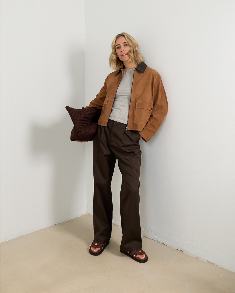 Rose Suede Jack Coffee Oak