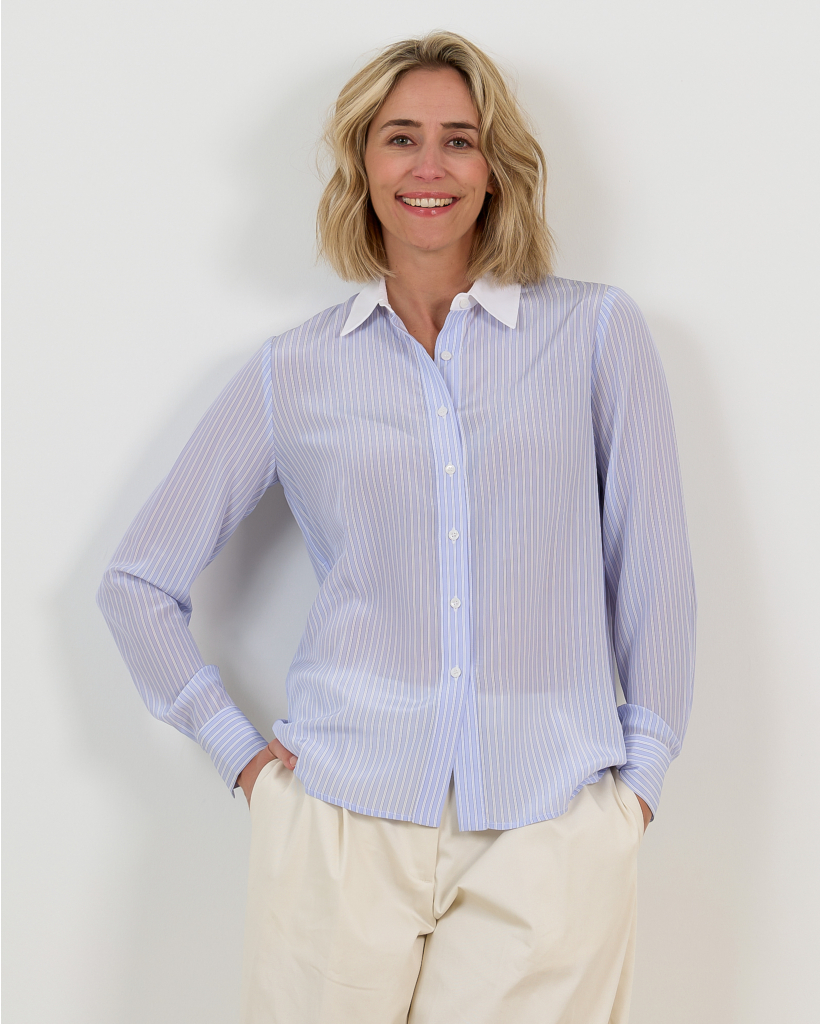 Constance Blouse Striped Blue