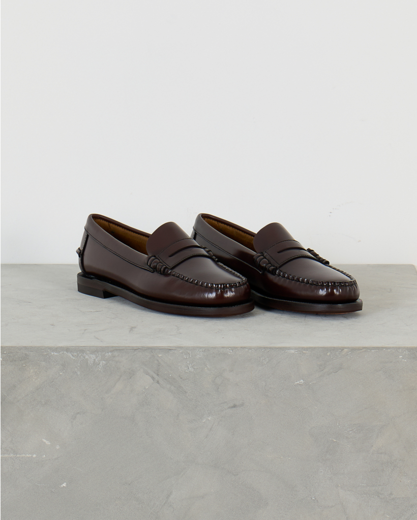 Classic Dan Leather Moccasin Loafer Brown/Bordeaux