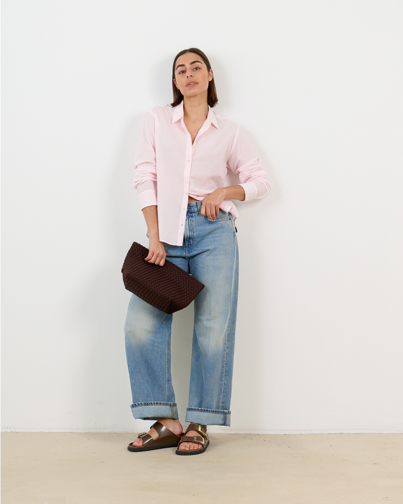 Bowie Washed Poplin Blouse Pale Rose