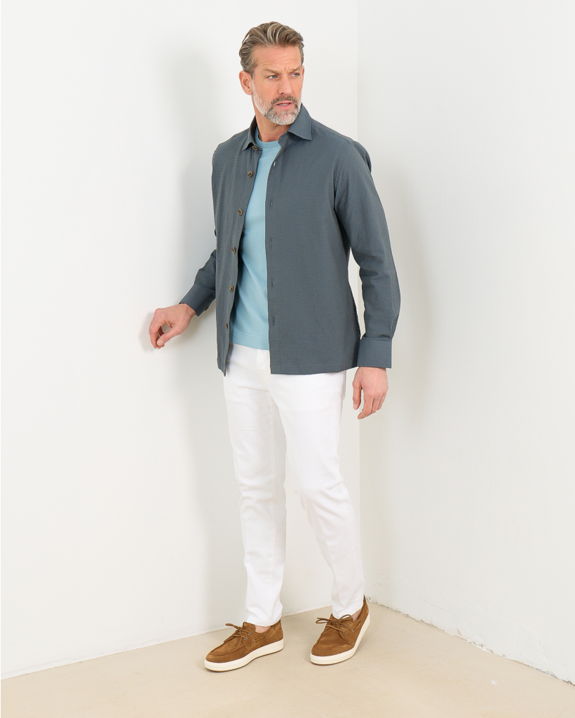 Green Stretch Cotton Overshirt