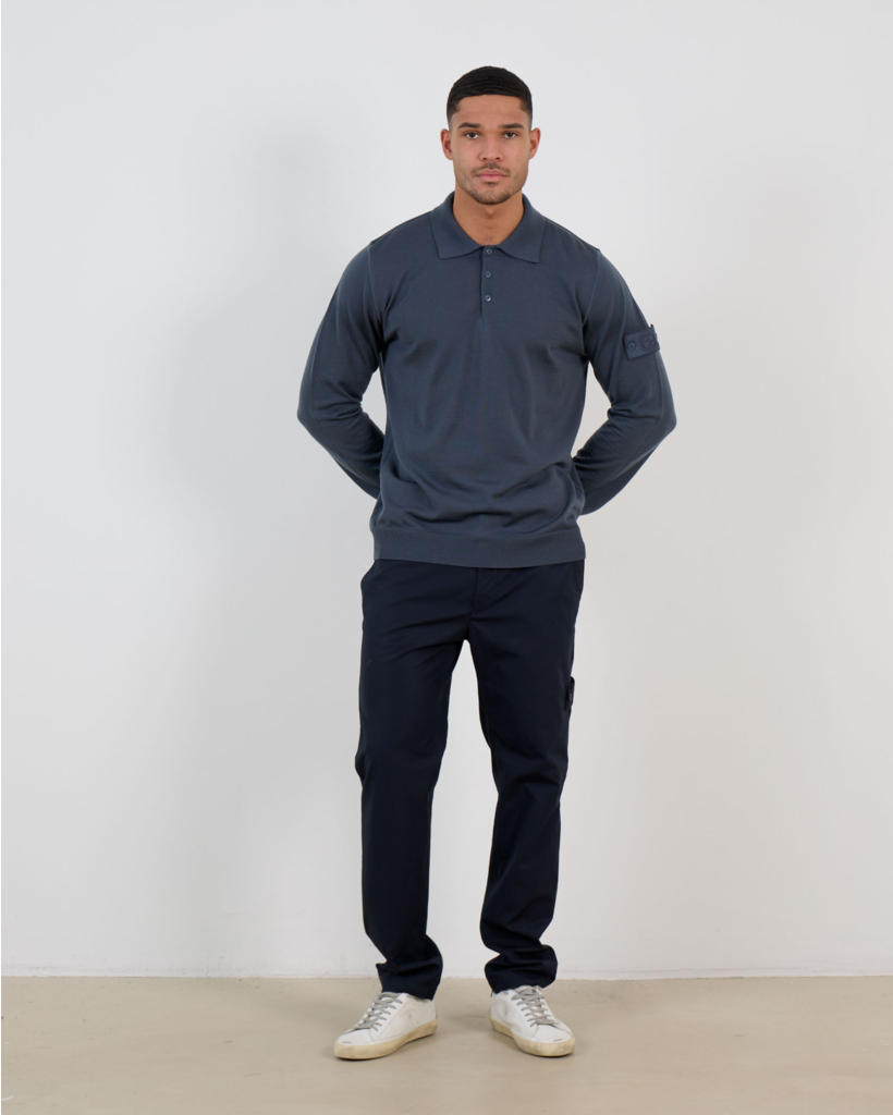 5100076 Ghost Polo Pullover Long Sleeve Slate Blue
