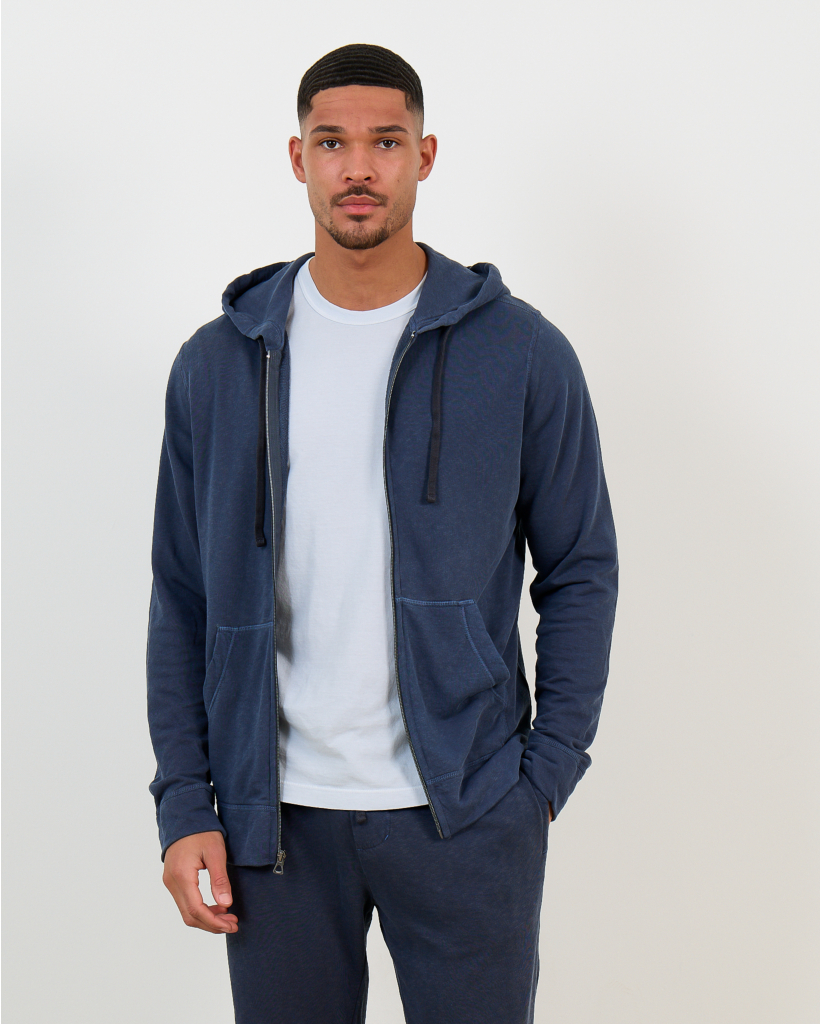 Navy Zip-Up Cardigan