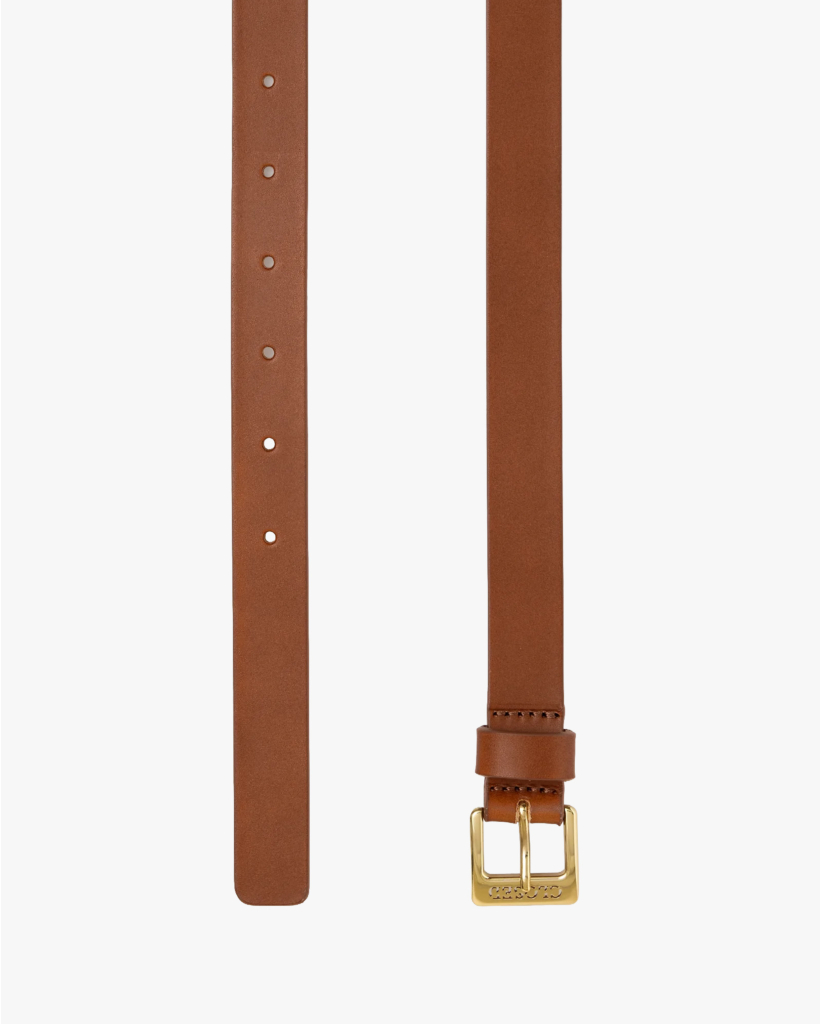 Leather Belt Toffee Brown/Gold