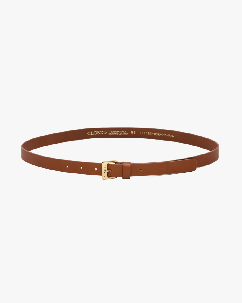 Leather Belt Toffee Brown/Gold