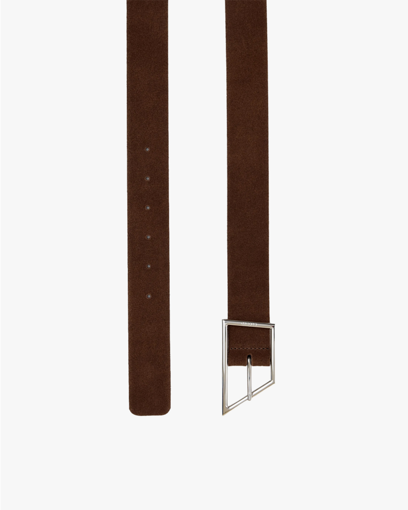 Leather Belt Mahogany Brown/Silver