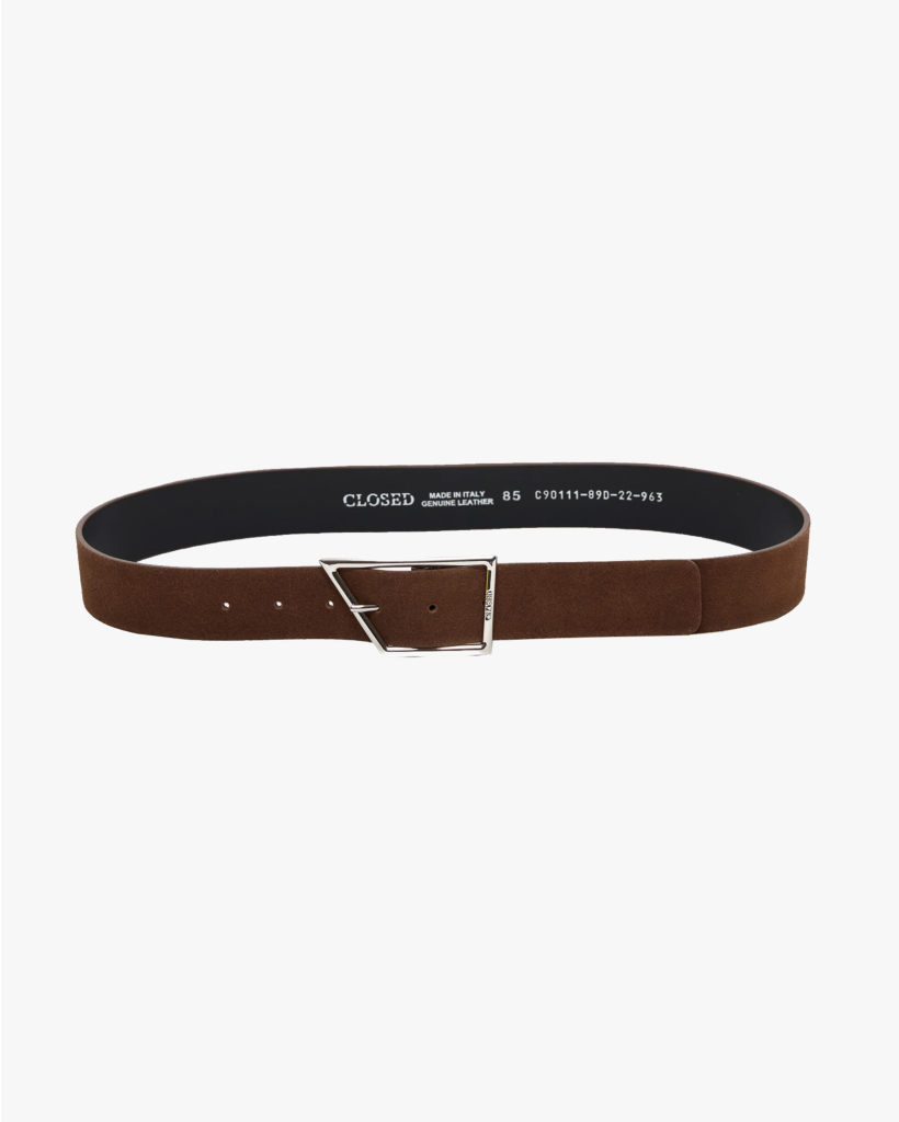 Leather Belt Mahogany Brown/Silver