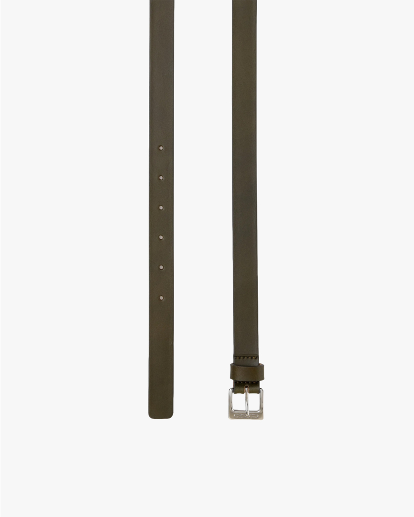 Leather Belt Cypress Green/Silver