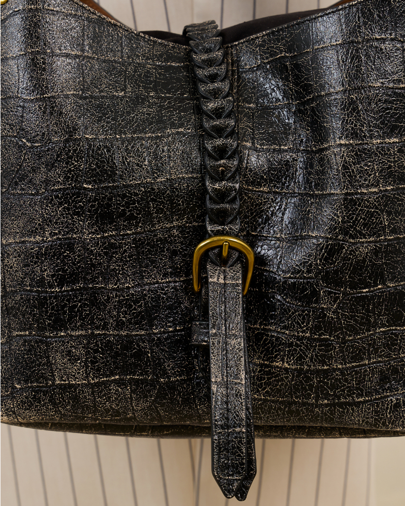 Joseph S Crocodile-Print Grunge Sheepskin