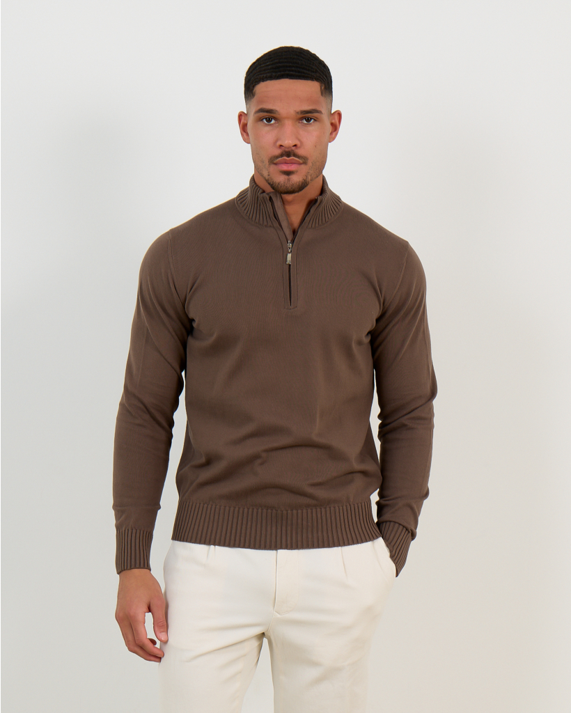 Brown Zip Pullover