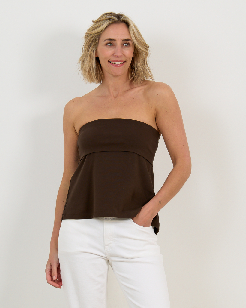 Women's short-sleeve crew-neck T-shirt 777 chocolate