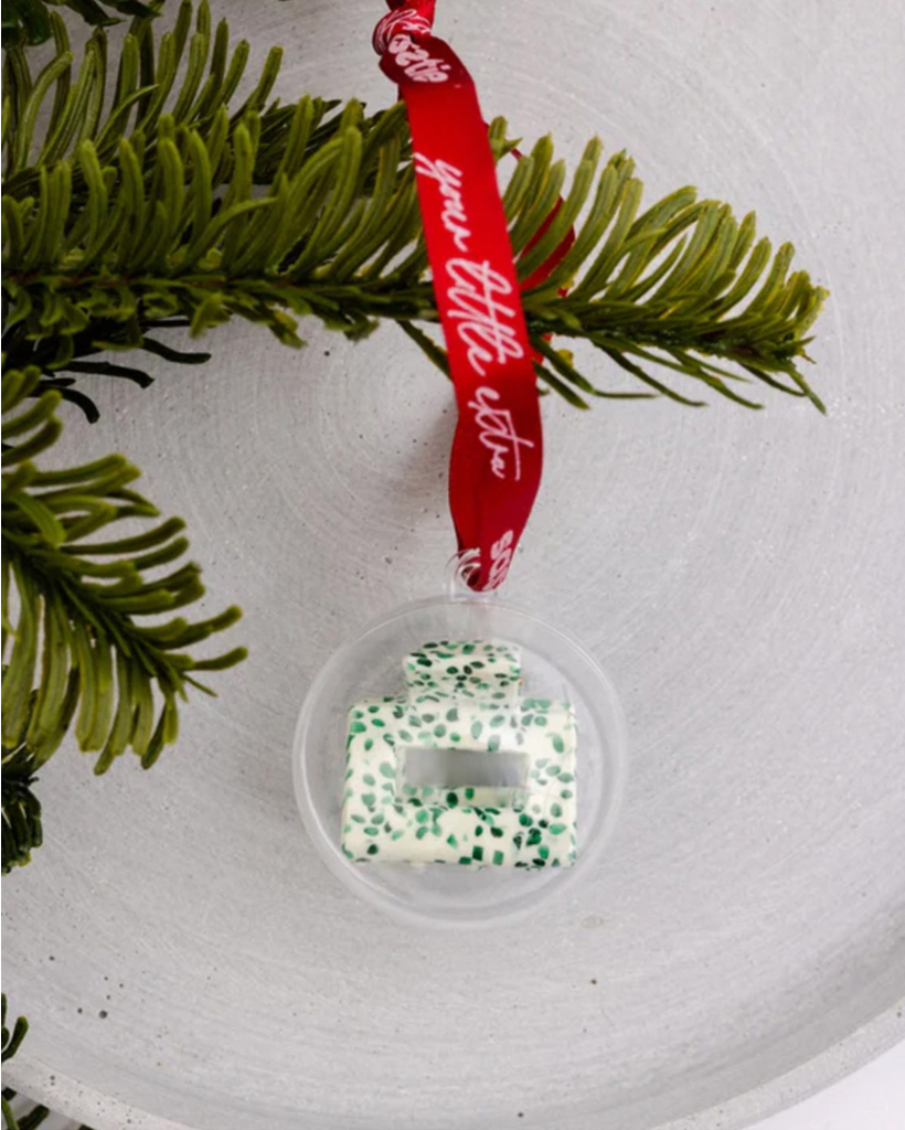 Christmas Hair Clip - Lib Olive Dott