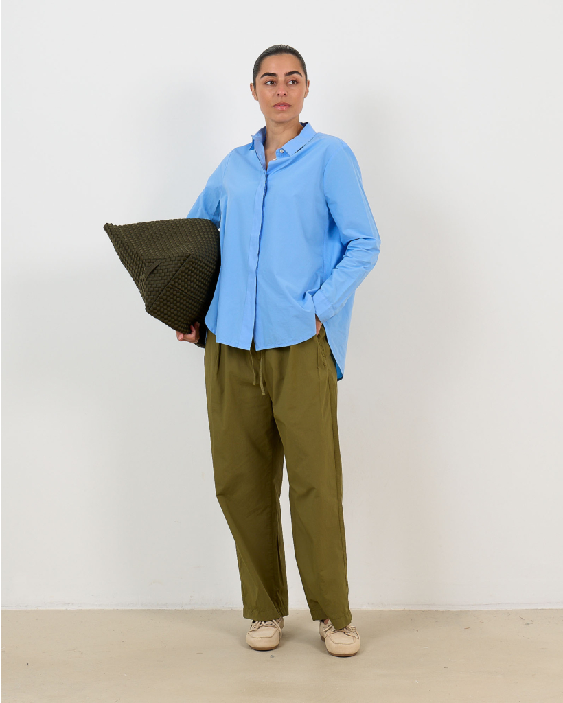 Romilla Relaxed Poplin Trousers Green