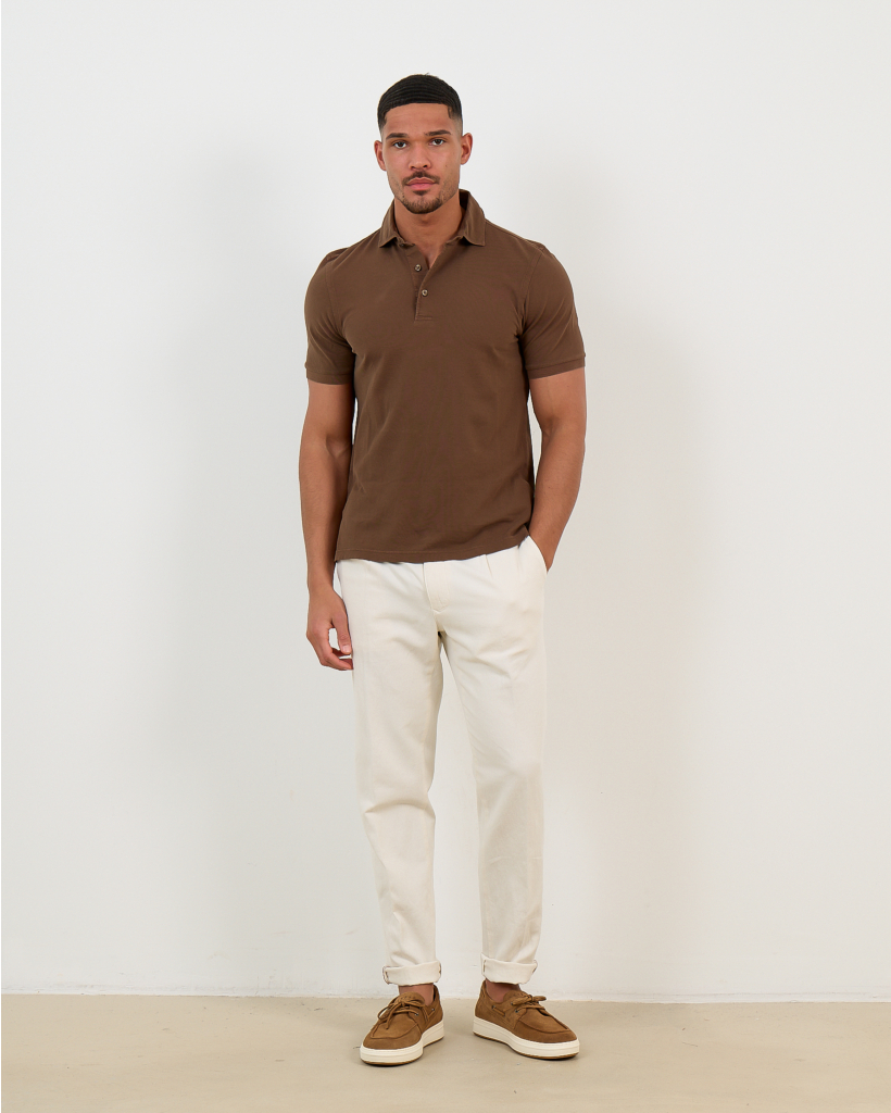 Brown Cotton Piqué Polo Shirt