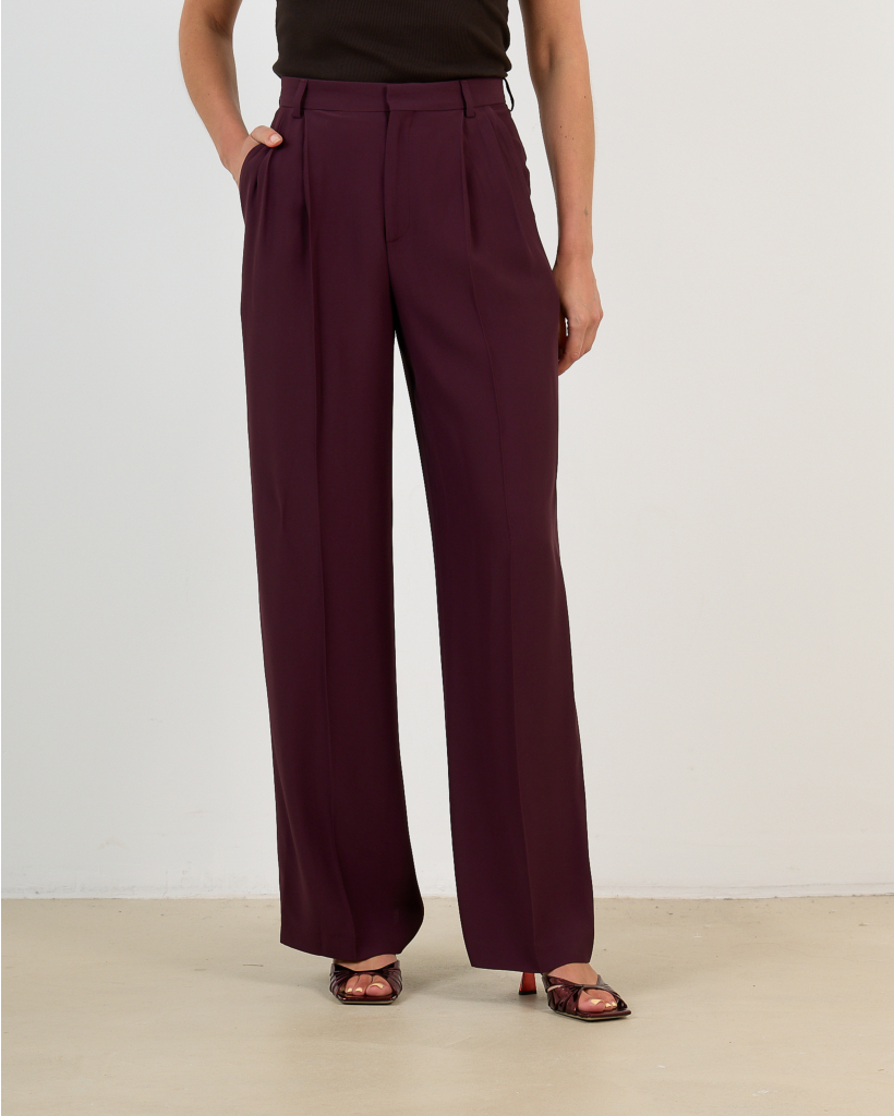 Falmouth Front-Pleated Trousers - Purple