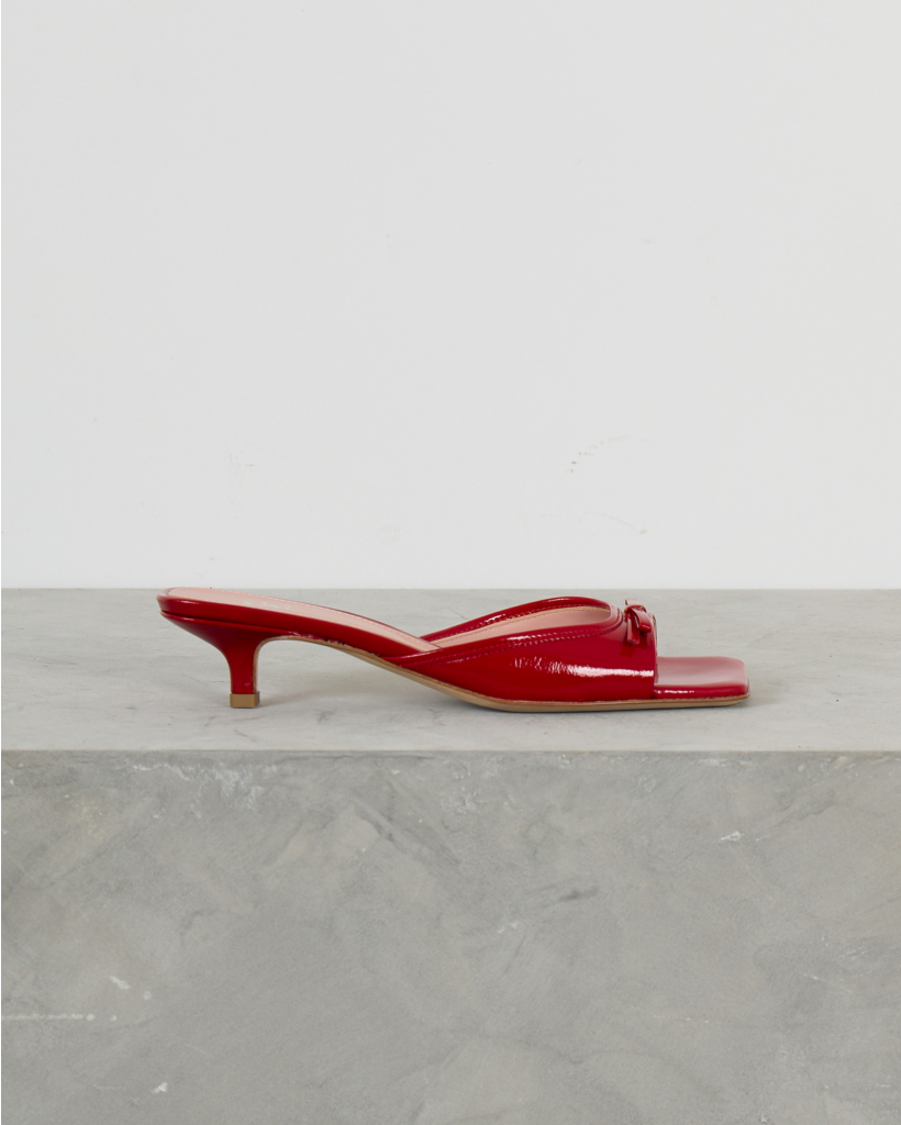 Juju Patent Leather Mules Venice Red