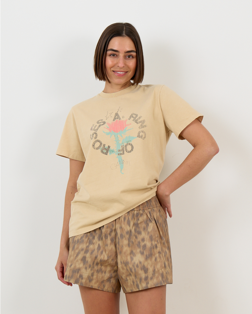 Safari T-Shirt with Yellow Rose