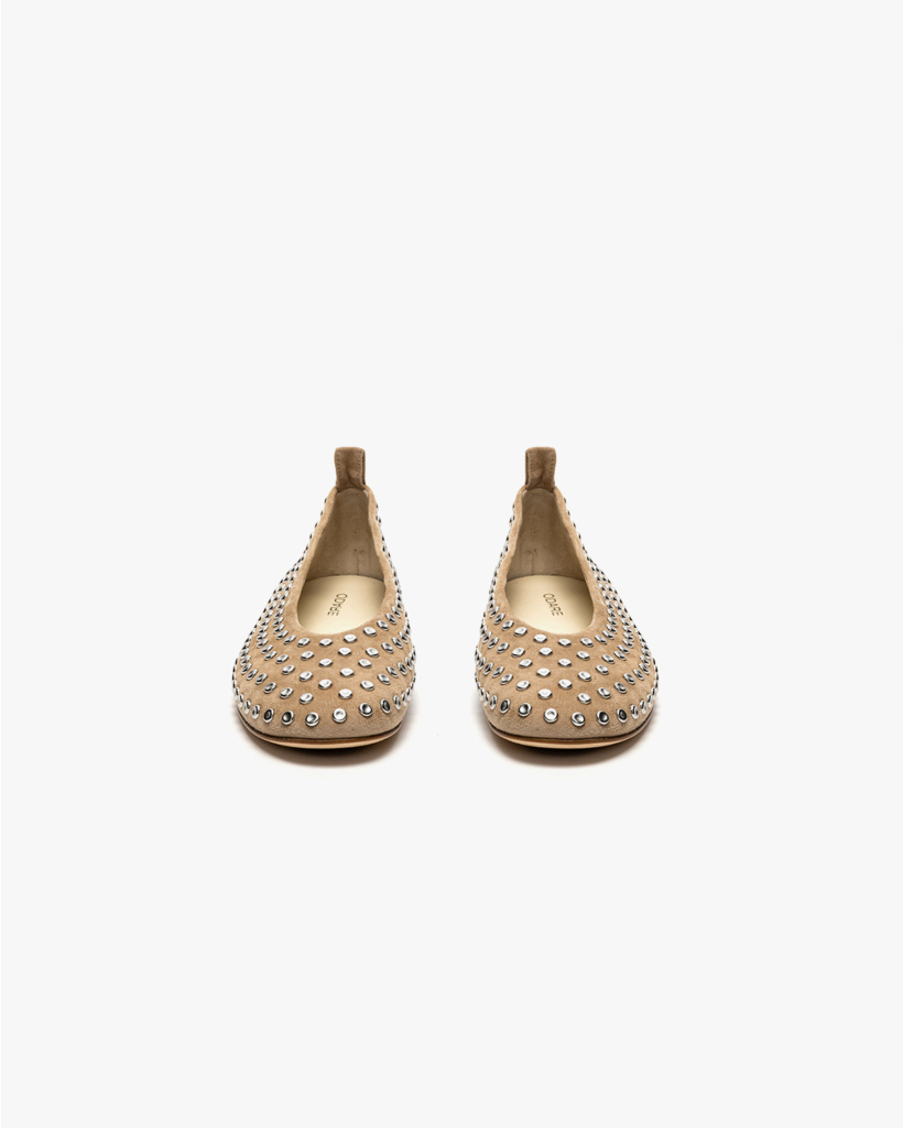 Selena Suede Ballet Flats with Studs