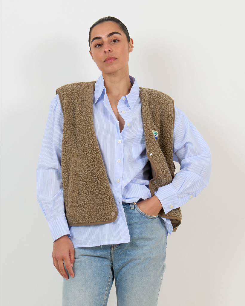 Hoktown Sleeveless Teddy Vest Brown