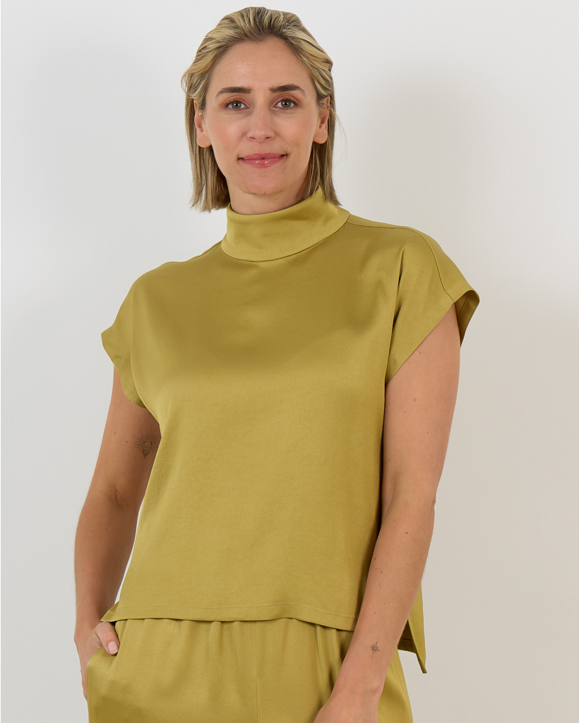 Alaria Satin Blouse Mustard
