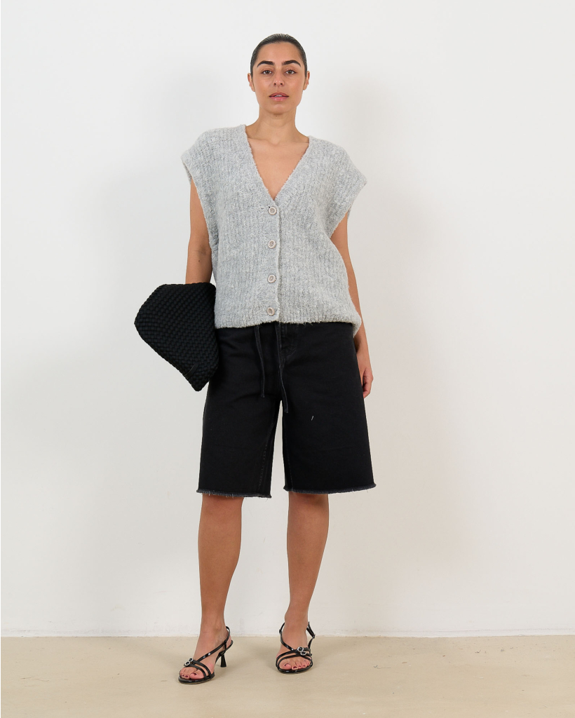 Zolly Sleeveless V-Neck Sweater Vest Grey