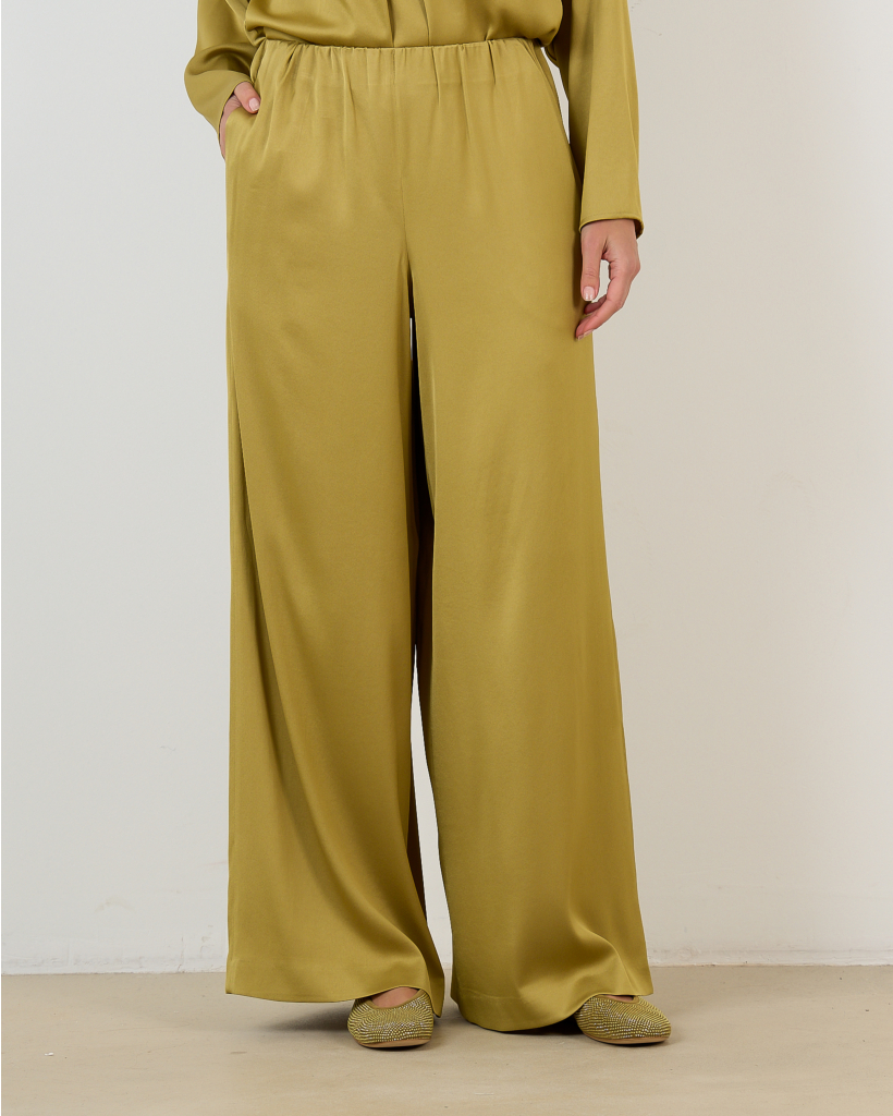 Tweezer mustard satin trousers