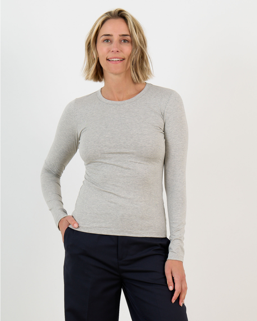 Fitted Long-Sleeve Grey