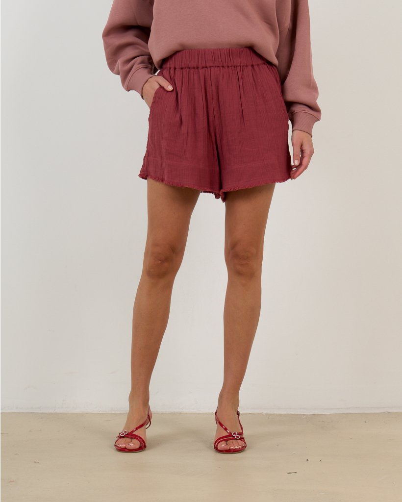 Moby Wrinkled Cotton Short Cocoa