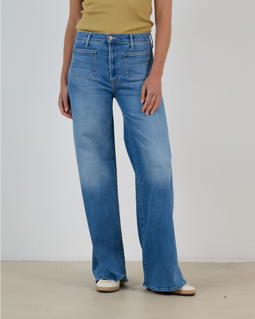 The Patch Pocket Mid Rise Jeans Blue