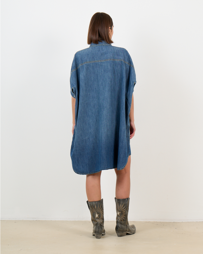Denim Dress Short Sleeve Seymour Indigo
