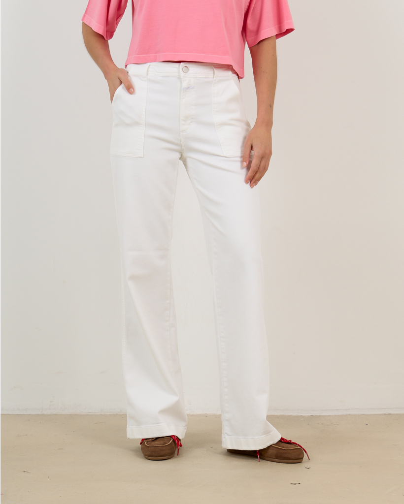 Aria Flared Stretch Jeans White
